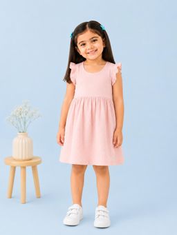 Kidbea - Girls Cotton Peplum Dress-Pink