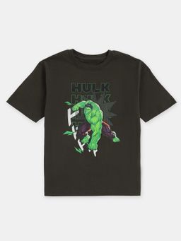 Jockey Juniors - M401 Boys Marvel Avengers Cotton Graphic Printed T-shirt-Olive