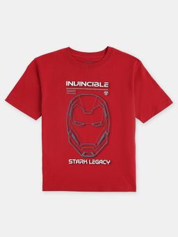 Jockey Juniors - M401 Boys Marvel Avengers Cotton Graphic Printed T-shirt-Red