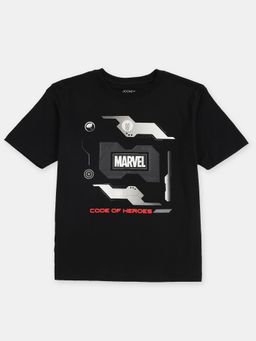 Jockey Juniors - M401 Boys Marvel Avengers Cotton Graphic Printed T-shirt-Black