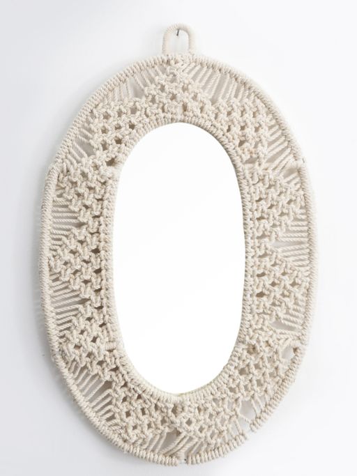 The Decor Mart Macrame Hanging Bohemian Mirror