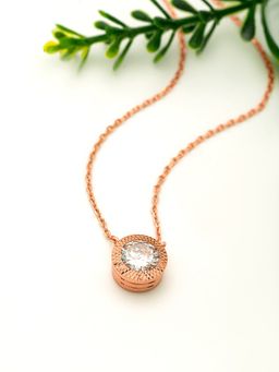 Silberry - 925 Sterling Silver Rose Gold Fairytail Necklace For Women