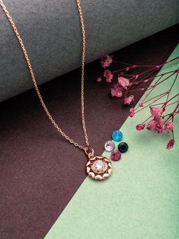 Silberry - 925 Sterling Silver Rose Gold Wheel Of Heart Pendant For Women