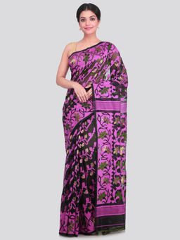 PinkLoom - Women's Soft Cotton Jamdani Saree Without Blouse Piece