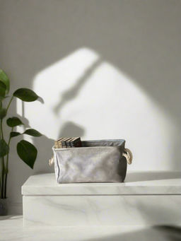 Mason Home - Light Grey Willow Velvet Basket