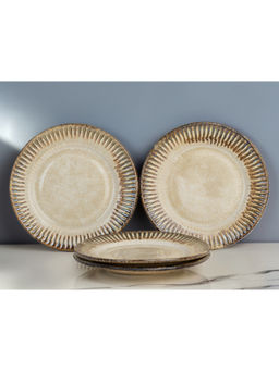 BODHI HOUSE - Beige Ceramic Dinner Plates (Pack of 4)
