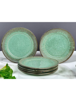 BODHI HOUSE - Turquoise Ceramic Dinner Plates (Pack of 6)