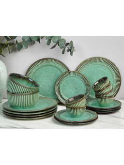 BODHI HOUSE - Green Premium 20-Piece Stoneware Dinner Set Serving for 6