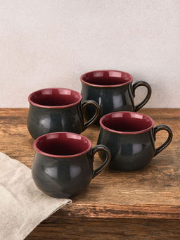 Unravel India - Black Ceramic Mugs (Pack of 4)