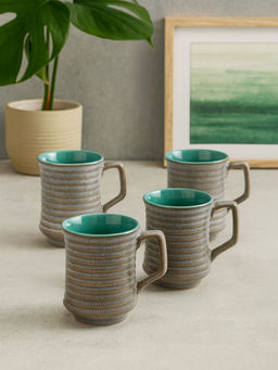 Unravel India - Grey Ceramic Mugs (Pack of 4)