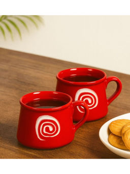 Unravel India - Red Ceramic Mugs (Pack of 2)