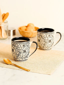 Unravel India - White Ceramic Mugs (Pack of 2)