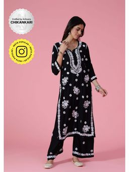 House of Chikankari - Chikankari Woven Kurta Set