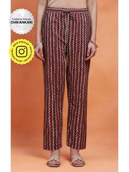 House of Chikankari - Brown Cotton Printed Women's Pant