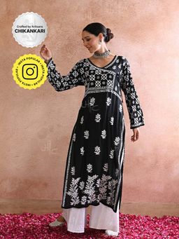 House of Chikankari - Chikankari Modal Straight Kurta