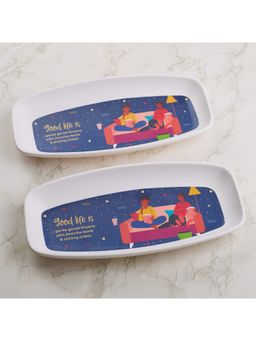 HomeTown - Good Life Melamine Small Serving Platter Set Of 2 In Multi-Colour
