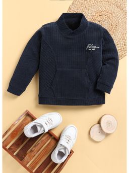 Toonyport - Full Sleeve Navy Blue Woven Sweatshirt