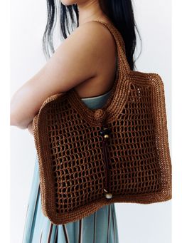 H&M - Women Beige Straw tote bag