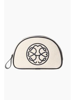H&M - Women Beige Linen-blend makeup bag