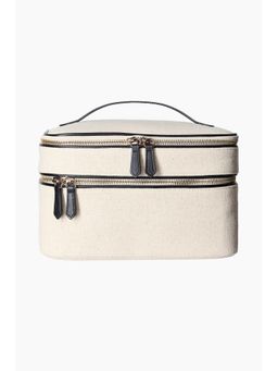 H&M - Women Beige Linen-blend wash bag
