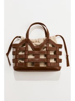 H&M - Women Brown Drawstring-detail tote bag