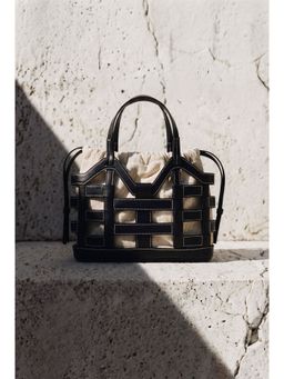 H&M - Women Black Drawstring-detail tote bag