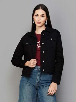 Xpose - Black Solid Full Sleeves Jacket