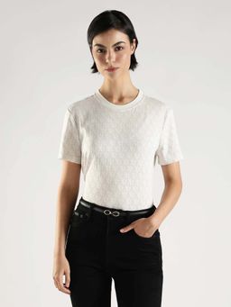 Calvin Klein - White Printed Half Sleeves T-Shirt