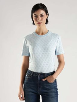 Calvin Klein - Blue Printed Half Sleeves T-Shirt