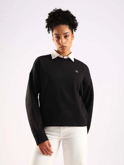 Calvin Klein - Black Solid Full Sleeves Sweatshirt