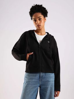 Calvin Klein - Black Solid Full Sleeves Sweatshirt