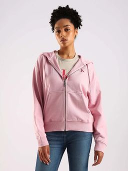 Calvin Klein - Pink Solid Full Sleeves Sweatshirt