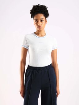 Calvin Klein - White Textured Half Sleeves T-Shirt