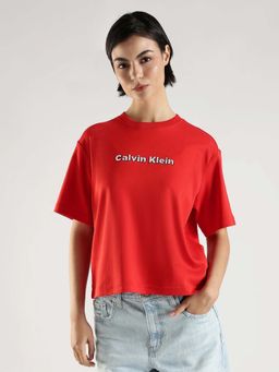 Calvin Klein - Red Solid Half Sleeves T-Shirt