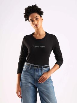 Calvin Klein - Black Typography Full Sleeves T-Shirt