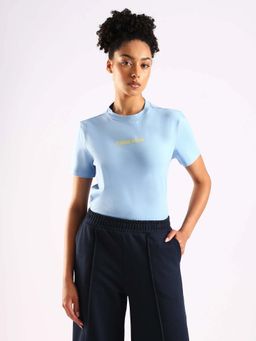 Calvin Klein - Blue Solid Half Sleeves T-Shirt
