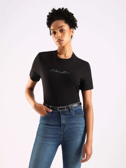 Calvin Klein - Black Solid Half Sleeves T-Shirt