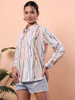 FITHUB - Multi-Color Printed Full Sleeves Shirt