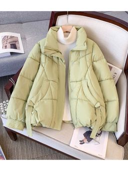 MISS MOSA BY AKANKSHA - Green Textured Full Sleeves Puffer Jacket