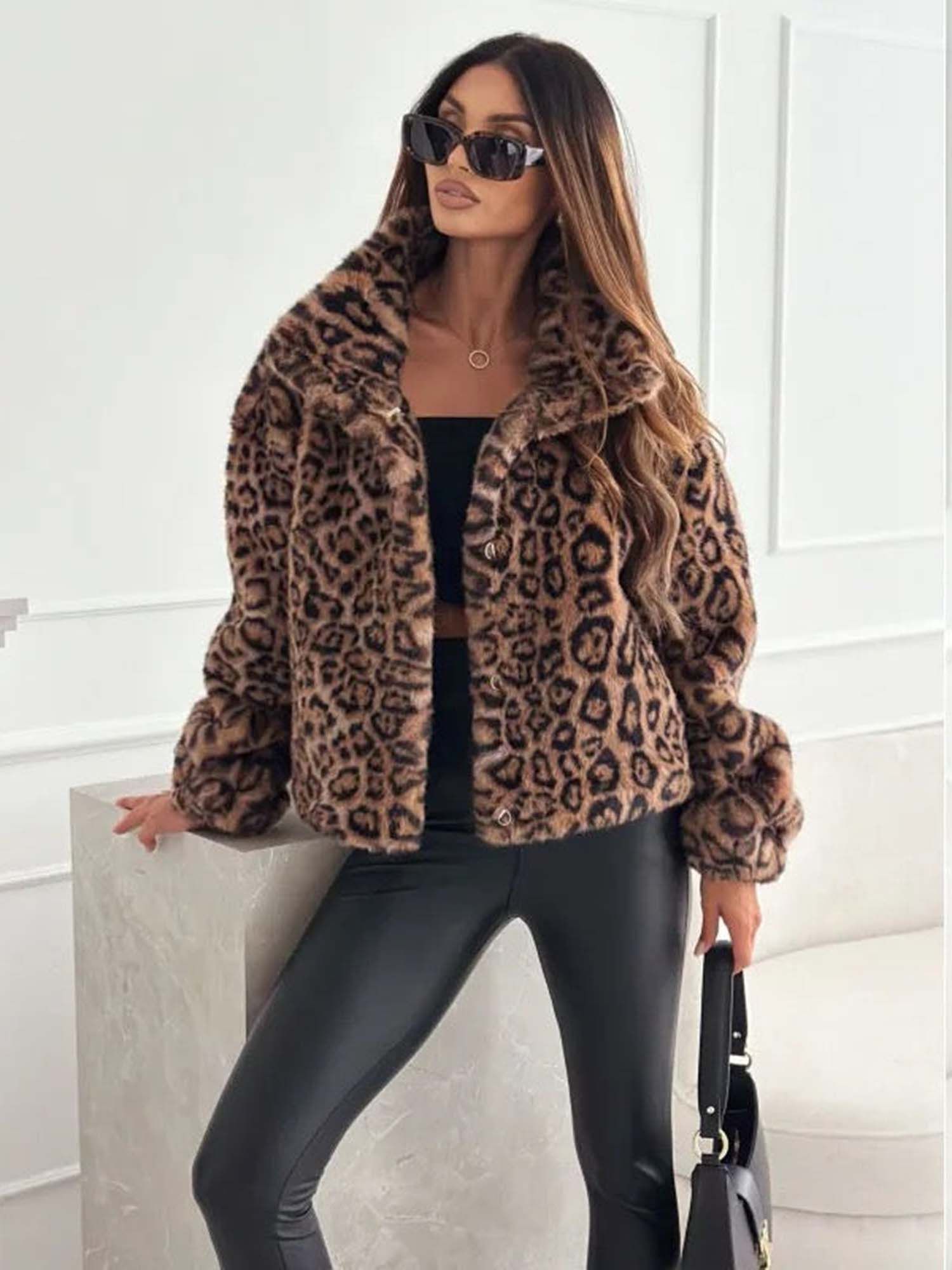 Brown Animal Print Full Sleeves Jacket-picture-27