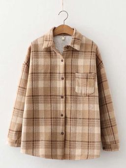 MISS MOSA BY AKANKSHA - Brown Checks Full Sleeves Jacket