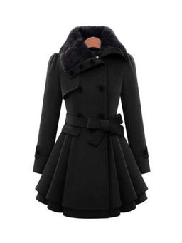 MISS MOSA BY AKANKSHA - Black Solid Full Sleeves Overcoat