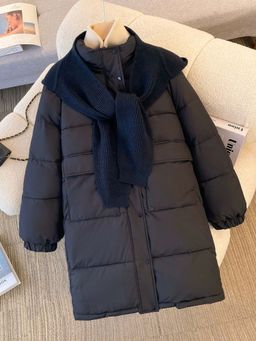 MISS MOSA BY AKANKSHA - Black Solid Full Sleeves Puffer Jacket