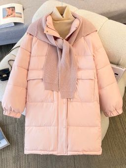 MISS MOSA BY AKANKSHA - Peach Solid Full Sleeves Puffer Jacket
