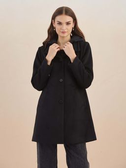 Latin Quarters - Black Solid Full Sleeves Coat