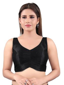 SALWAR STUDIO - Women's Black Mulbury Silk Solid Stitched Blouse