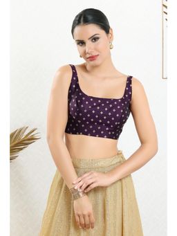 SALWAR STUDIO - Women's Wine Art Silk Stitched Blouse