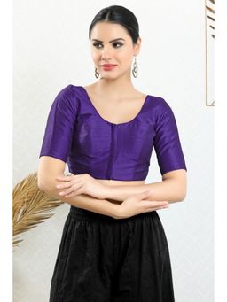 SALWAR STUDIO - Women's Purple Art Silk Stitched Blouse