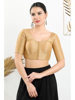 SALWAR STUDIO - Women's Beige Art Silk Stitched Blouse