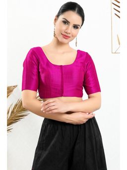 SALWAR STUDIO - Women's Purple Art Silk Stitched Blouse